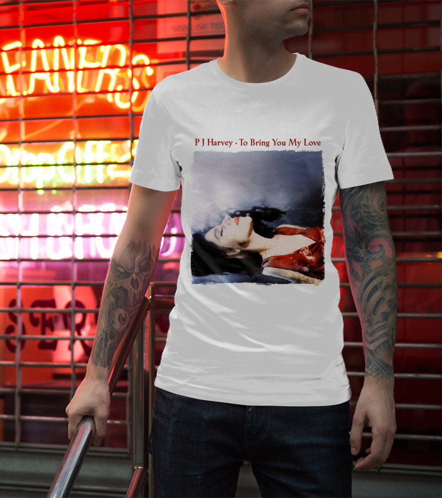 PJ Harvey To Bring You My Love Album Art Floating Woman In Red T-Shirt