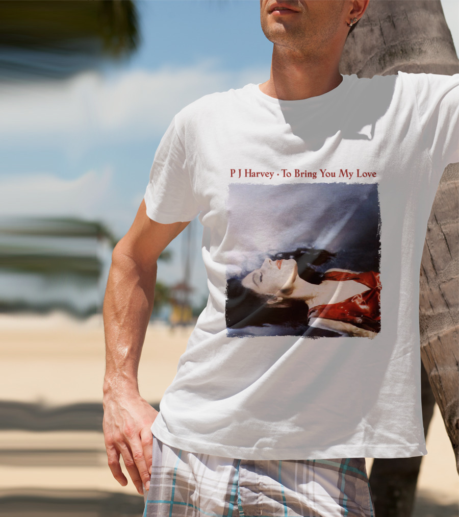 PJ Harvey To Bring You My Love Album Art Floating Woman In Red T-Shirt