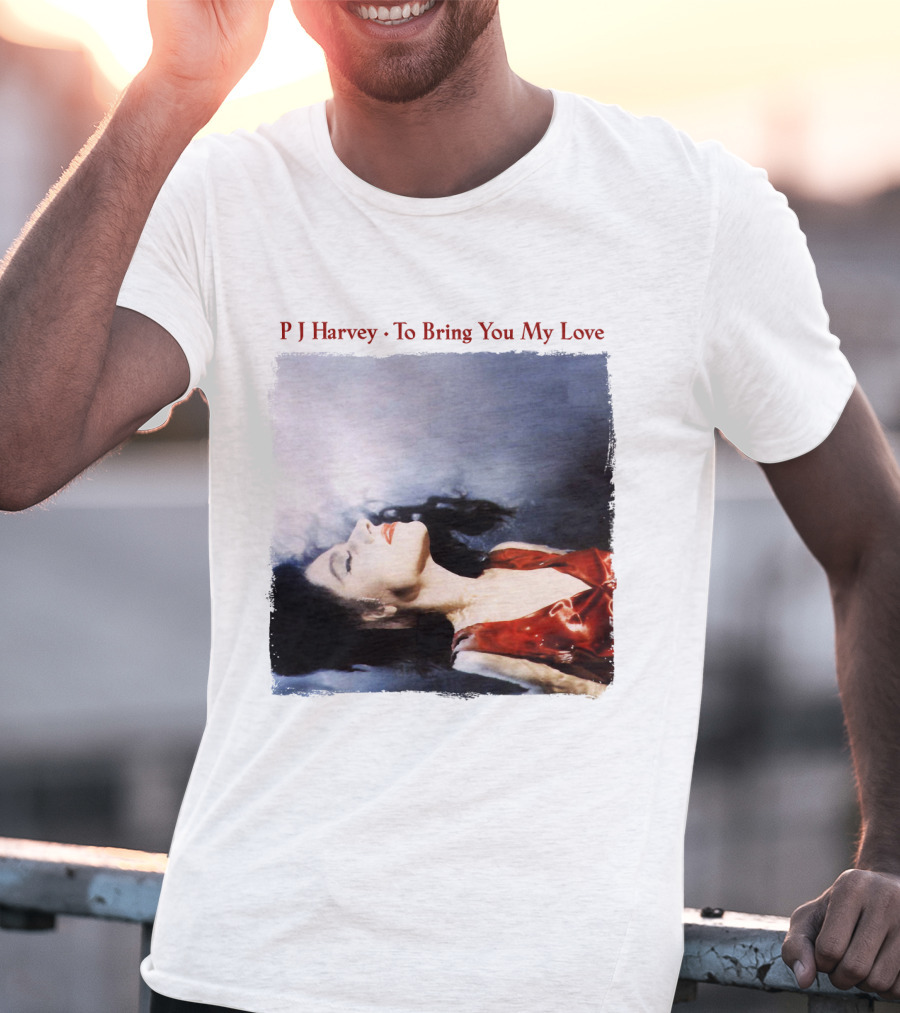 PJ Harvey To Bring You My Love Album Art Floating Woman In Red T-Shirt