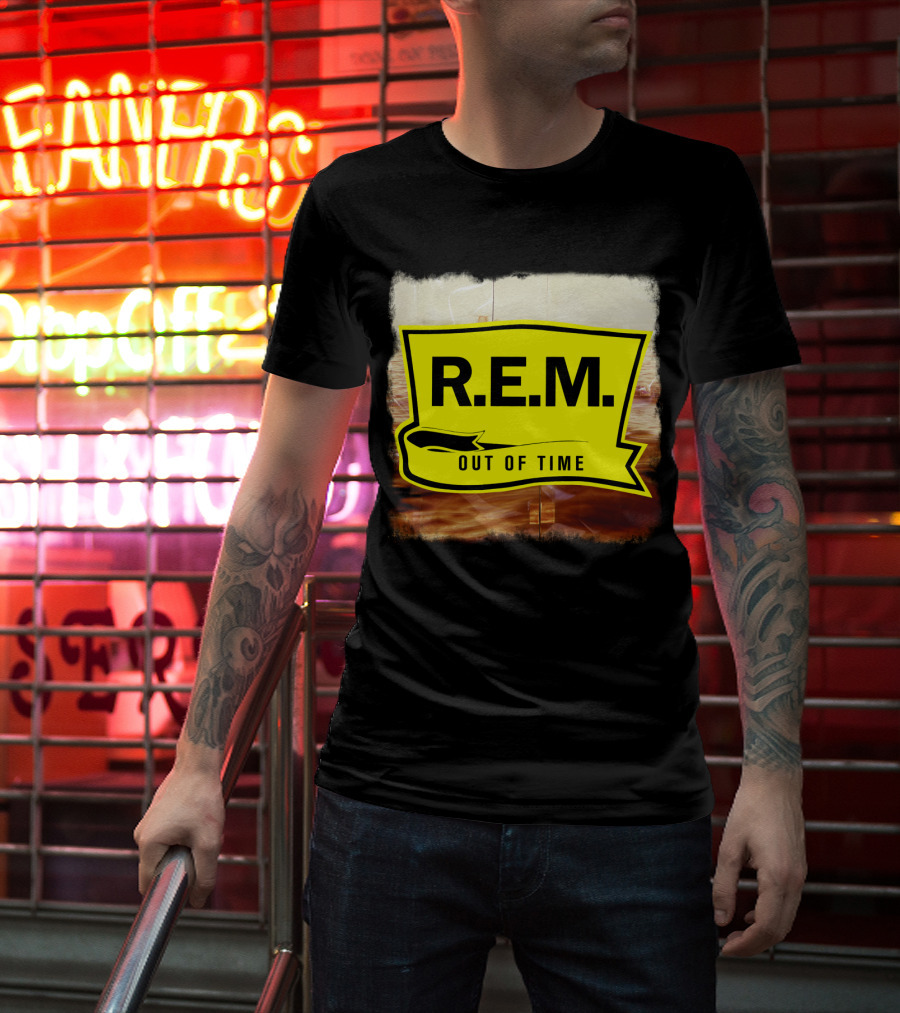 R.E.M. Out Of Time Yellow Banner T-Shirt