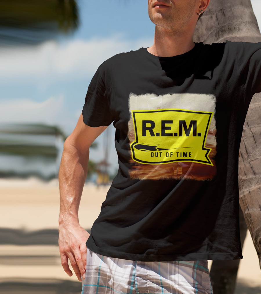 R.E.M. Out Of Time Yellow Banner T-Shirt
