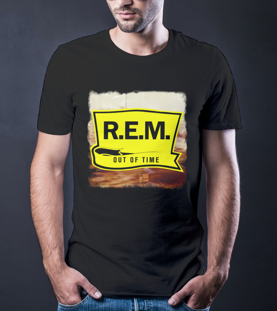 R.E.M. Out Of Time Yellow Banner T-Shirt