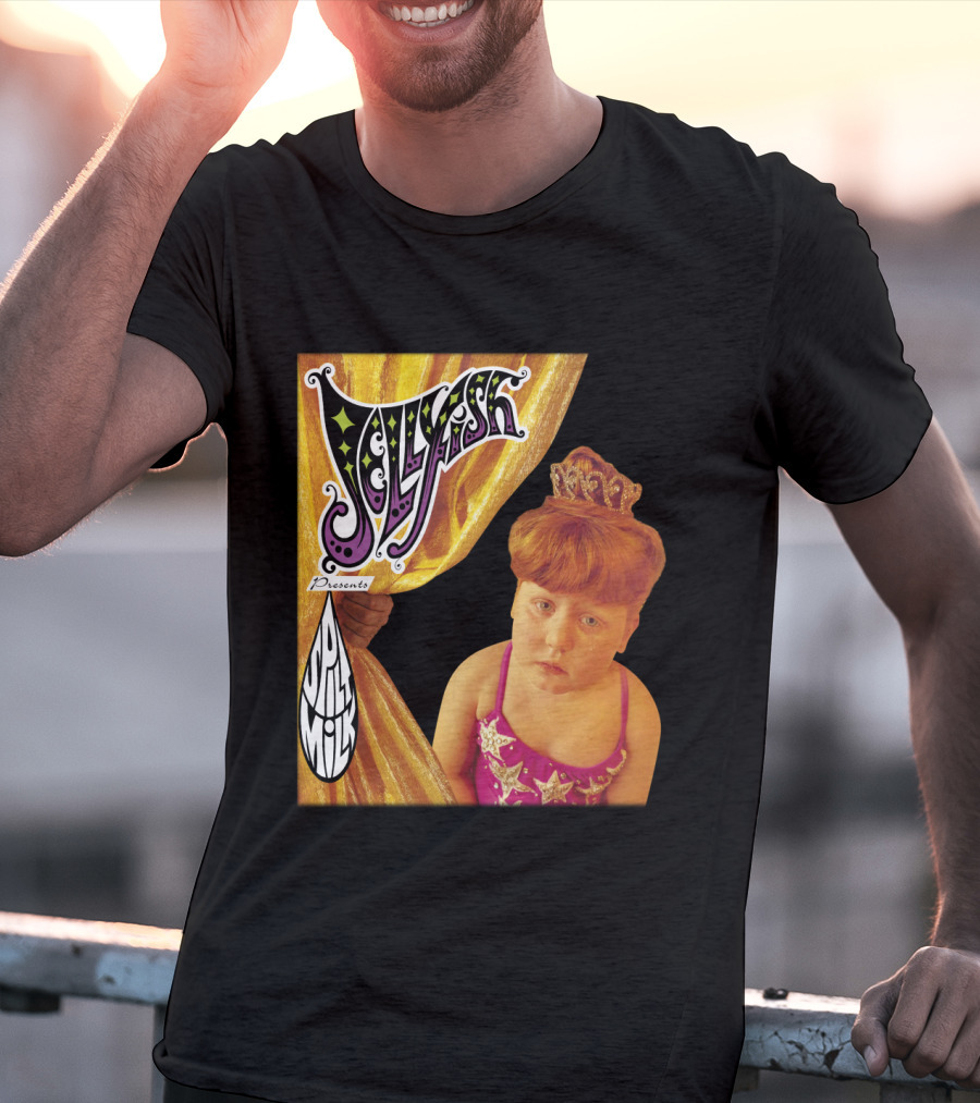 Jellyfish Presents Spilt Milk Girl With Tiara And Curtain T-Shirt