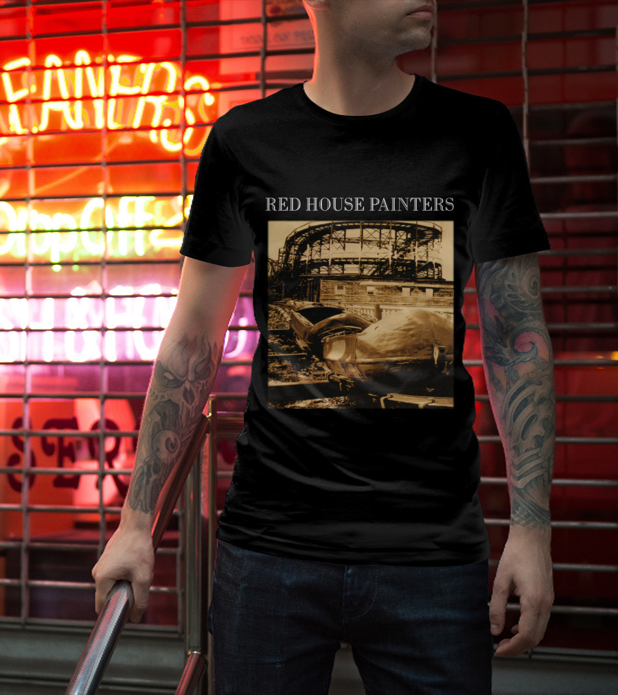 Red House Painters Vintage Roller Coaster Scene T-Shirt