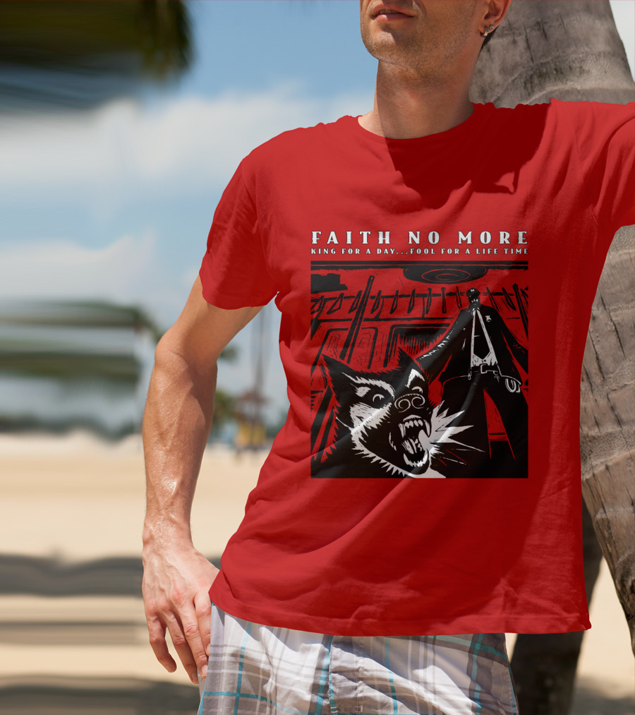 Faith No More King For A Day Fool For A Lifetime Graphic Black And White Dog Scene T-Shirt