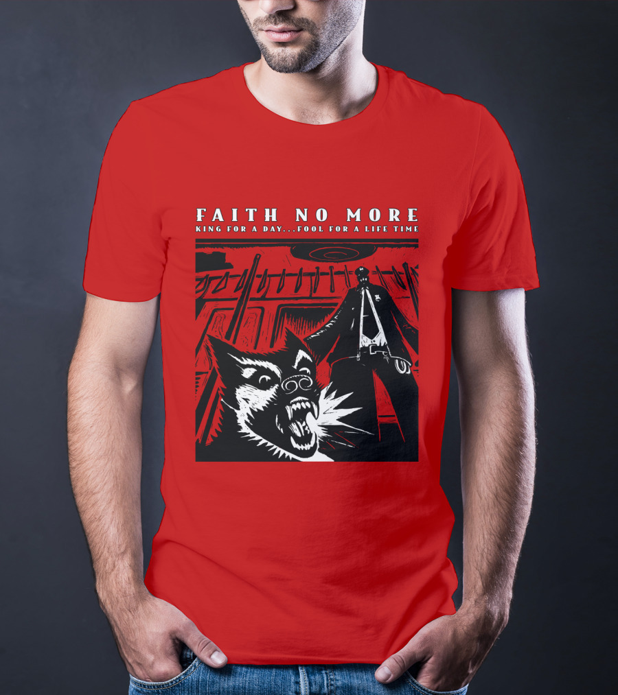 Faith No More King For A Day Fool For A Lifetime Graphic Black And White Dog Scene T-Shirt