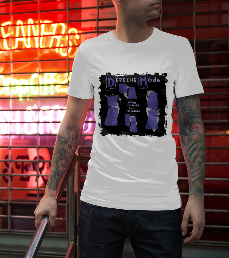 Depeche Mode Songs Of Faith And Devotion Album Art Purple Faces T-Shirt