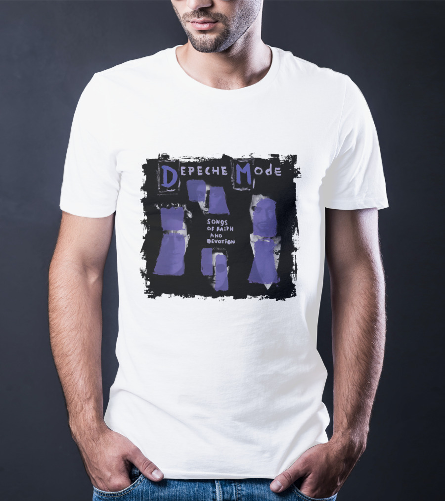 Depeche Mode Songs Of Faith And Devotion Album Art Purple Faces T-Shirt