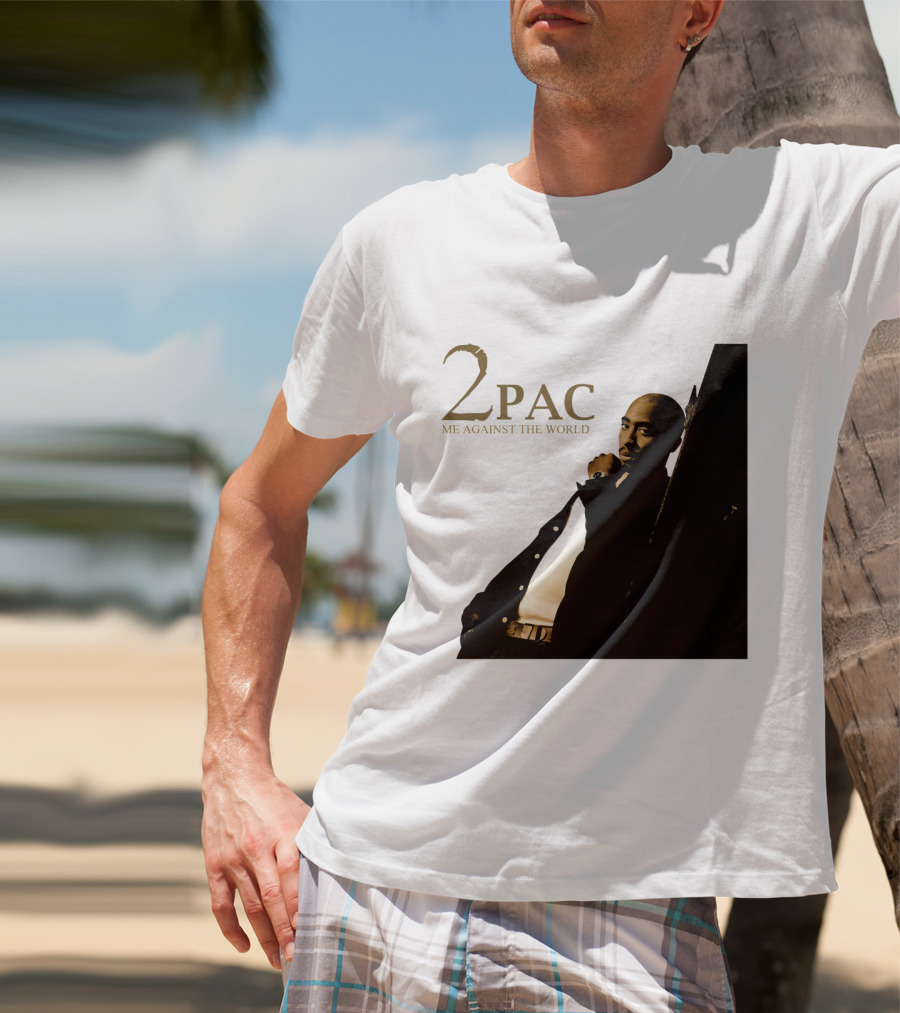2Pac Me Against The World Album Cover With Tupac Shakur Photo T-Shirt