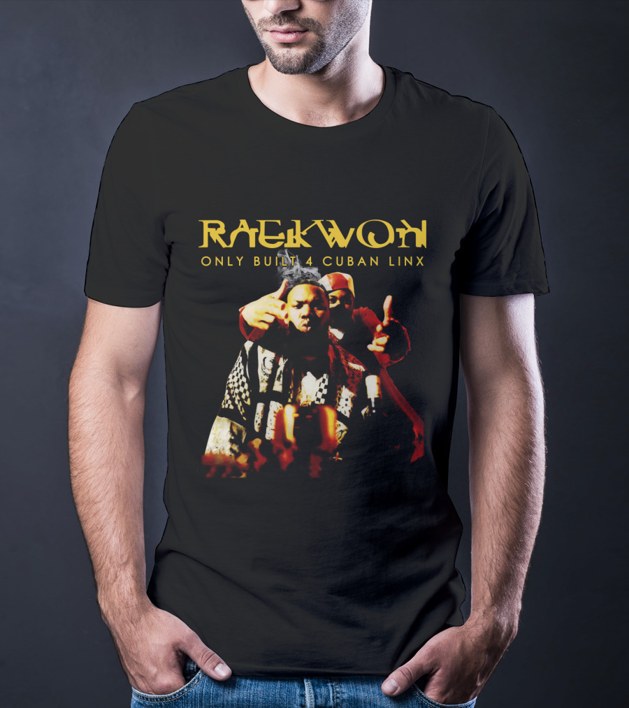 Raekwon Only Built 4 Cuban Linx Iconic Album Cover Featuring Two Figures In Bold Stylized Typography T-Shirt