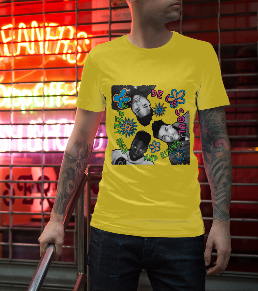 De La Soul 3 Feet High And Rising Colorful Flower T-Shirt