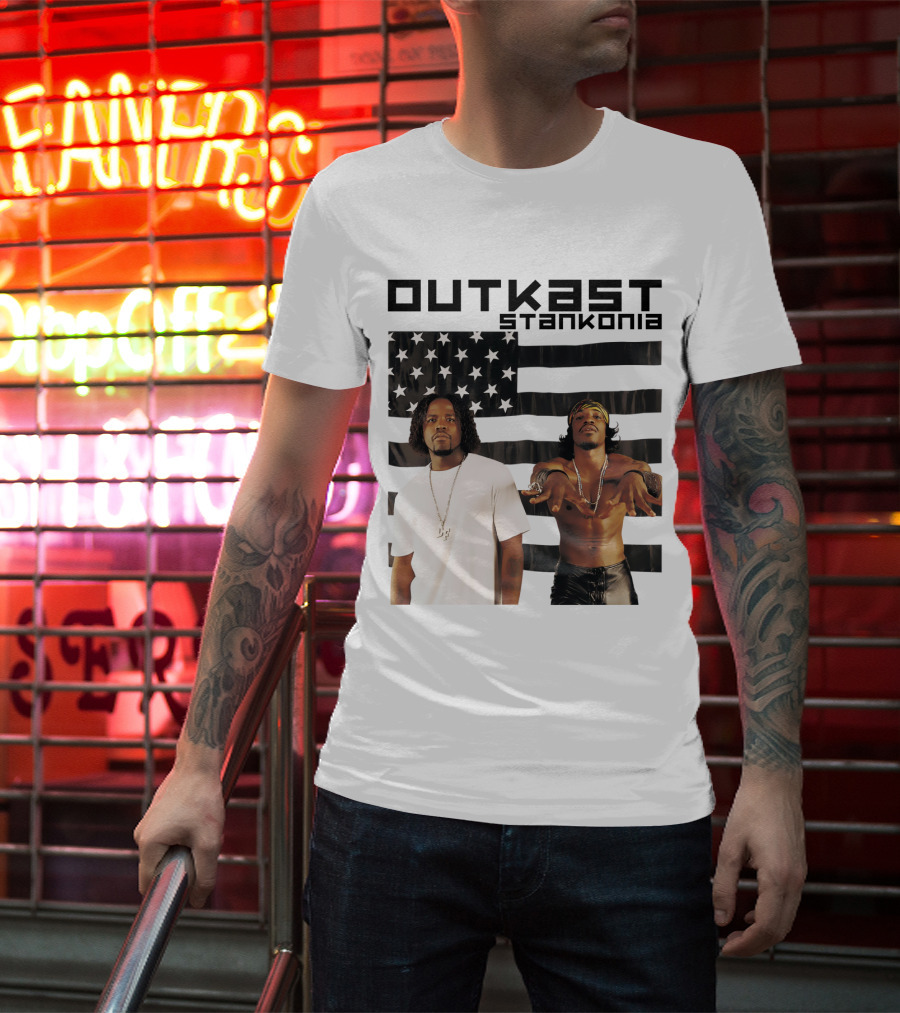 Outkast Stankonia Album Cover With American Flag Background T-Shirt
