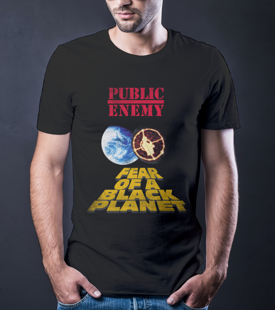 Public Enemy Fear Of A Black Planet Album Cover With Earth And Crosshair Symbol T-Shirt