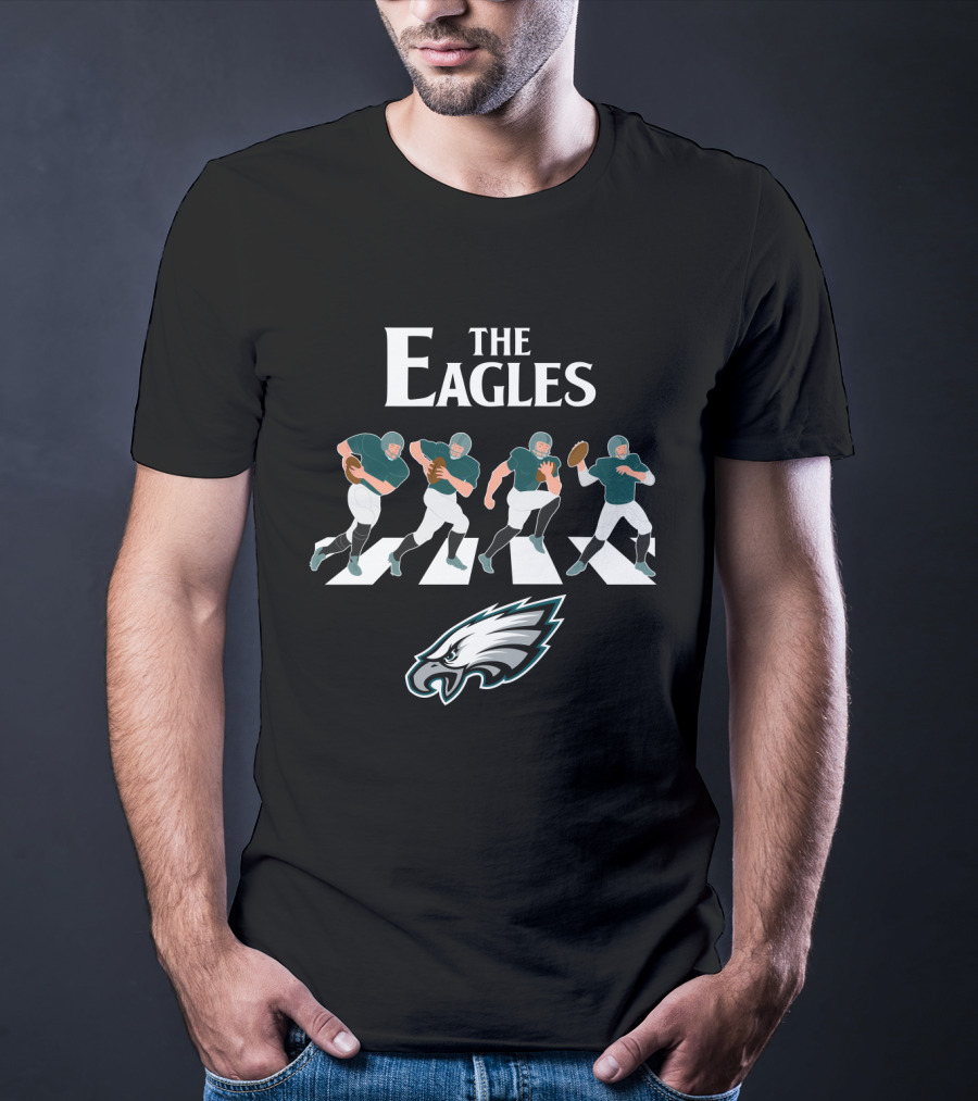 Philadelphia Eagles Football Players Abbey Road Parody With Team T-Shirt