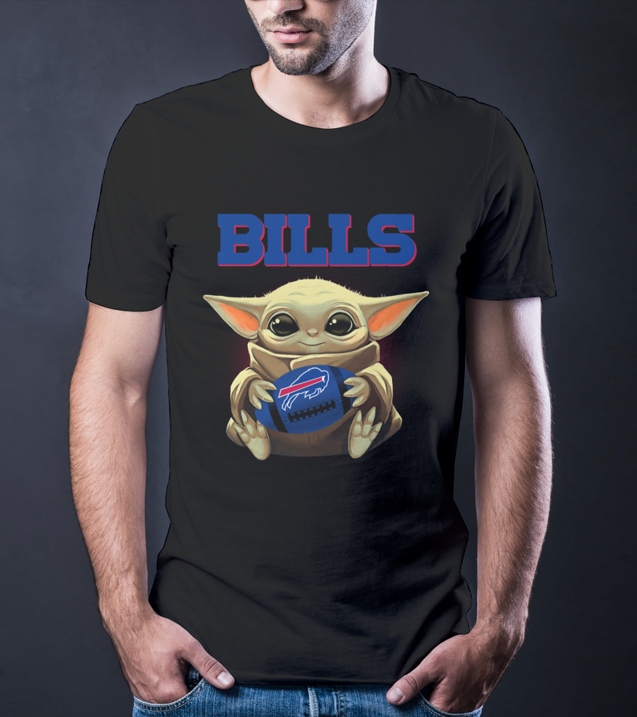 Bills Baby Yoda Football Buffalo Bills T-Shirt
