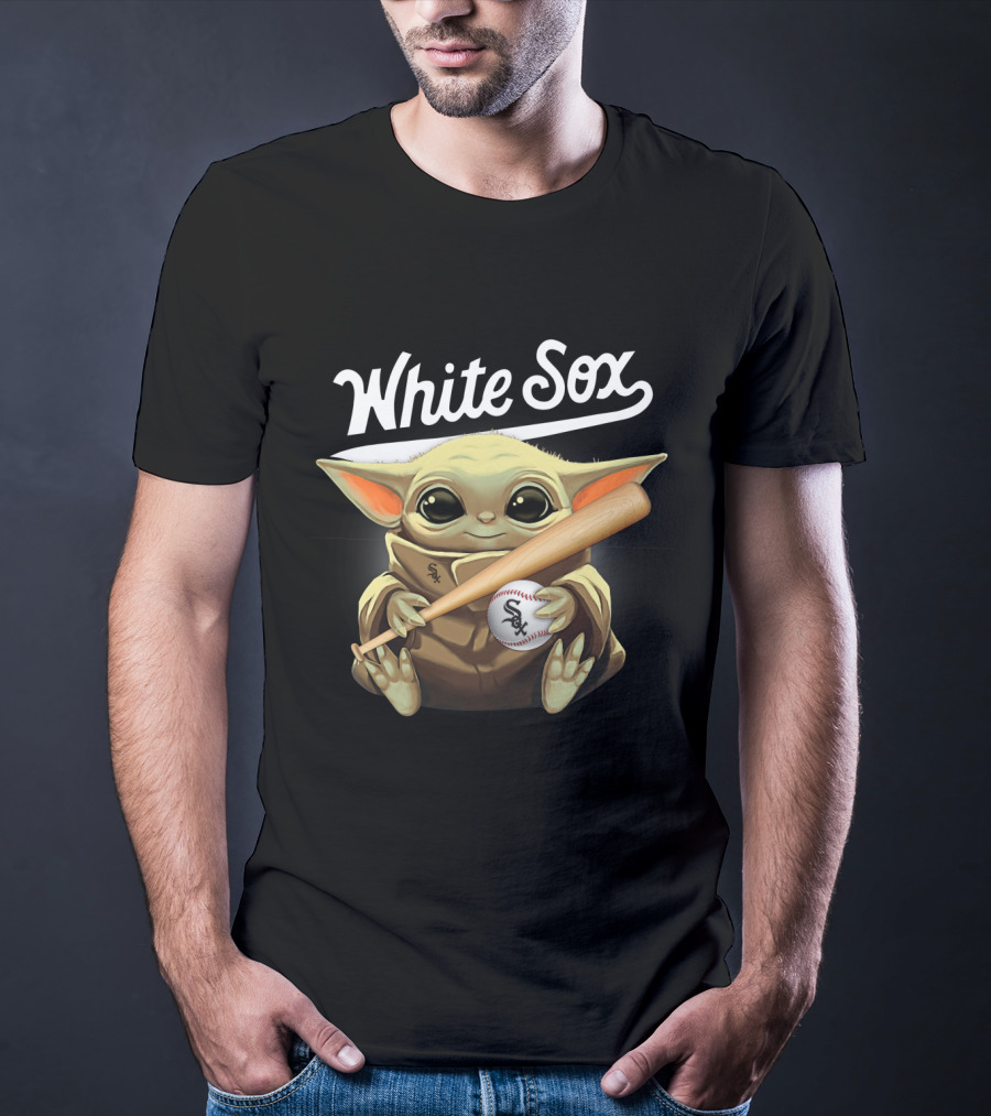 White Sox Baby Yoda With Bat And Baseball T-Shirt