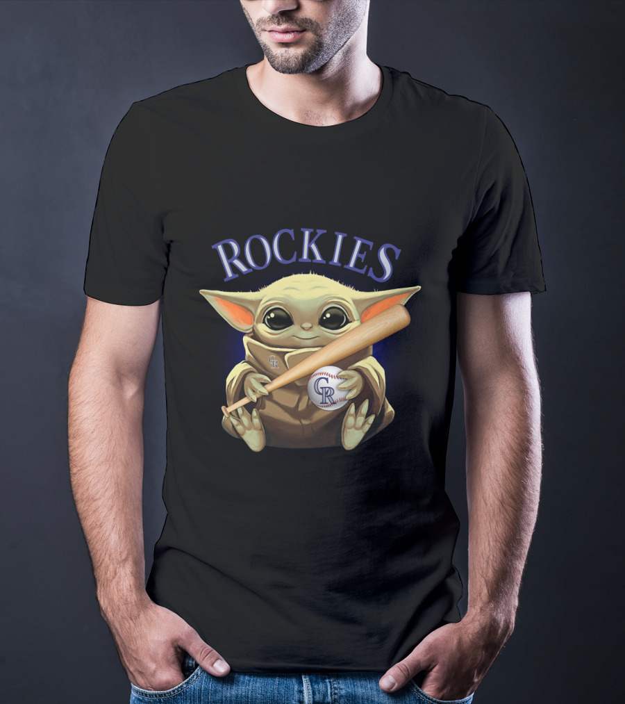 Rockies Baseball Alien Creature Holding Bat And Ball T-Shirt