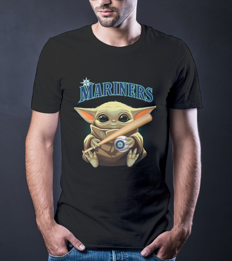 Seattle Mariners Grogu Baseball Crossover T-Shirt