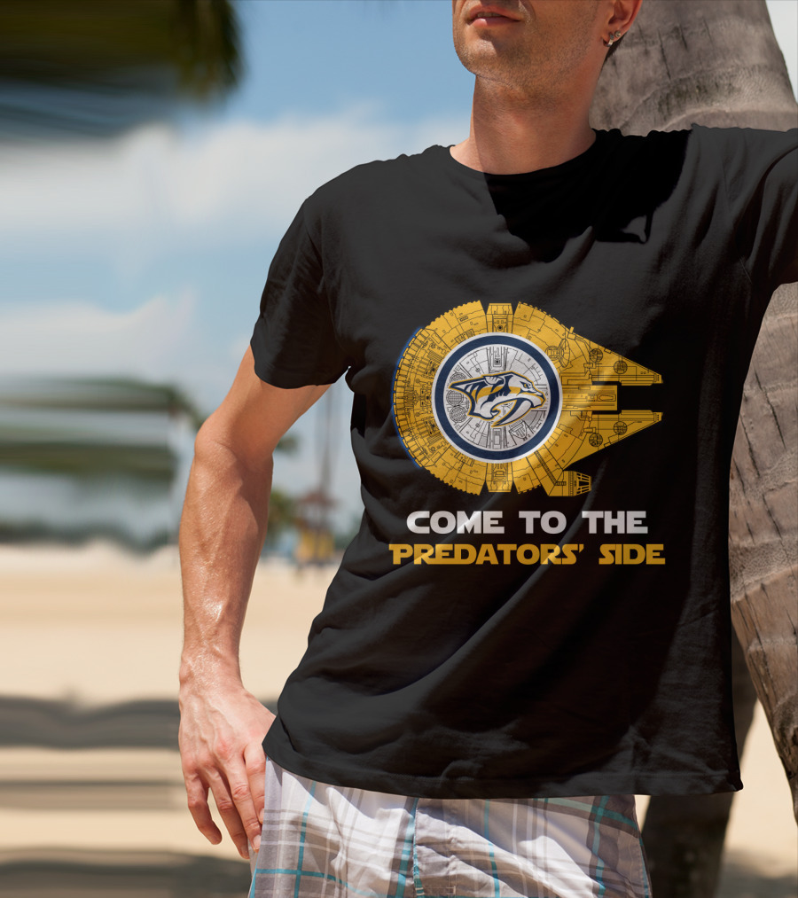 Come To The Predators' Side Nashville Predators Millennium Falcon T-Shirt