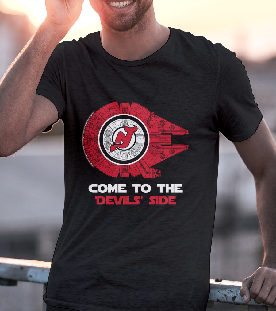 Come To The Devils' Side New Jersey Devils Millennium Falcon T-Shirt