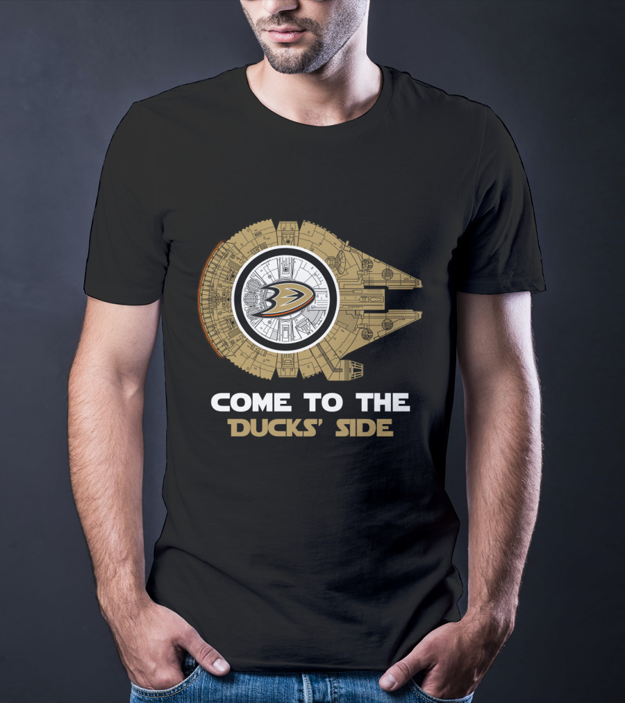 Anaheim Ducks Come To The Ducks' Side Millennium Falcon T-Shirt
