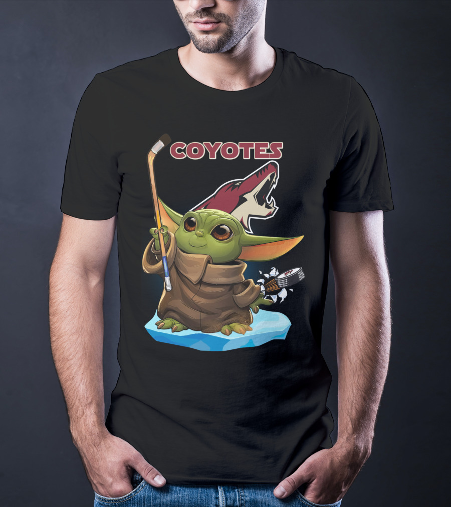 Coyotes Baby Yoda Hockey Nhl Icon Collaboration T-Shirt
