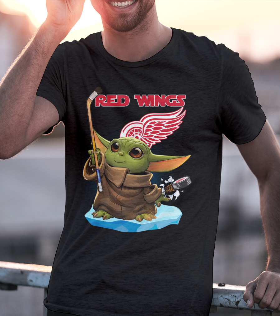 Detroit Red Wings Baby Yoda Hockey NHL T-Shirt