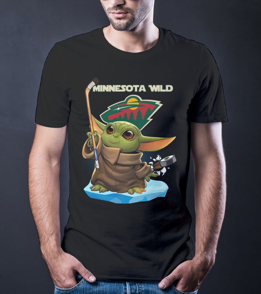Minnesota Wild Baby Yoda Hockey NHL T-Shirt