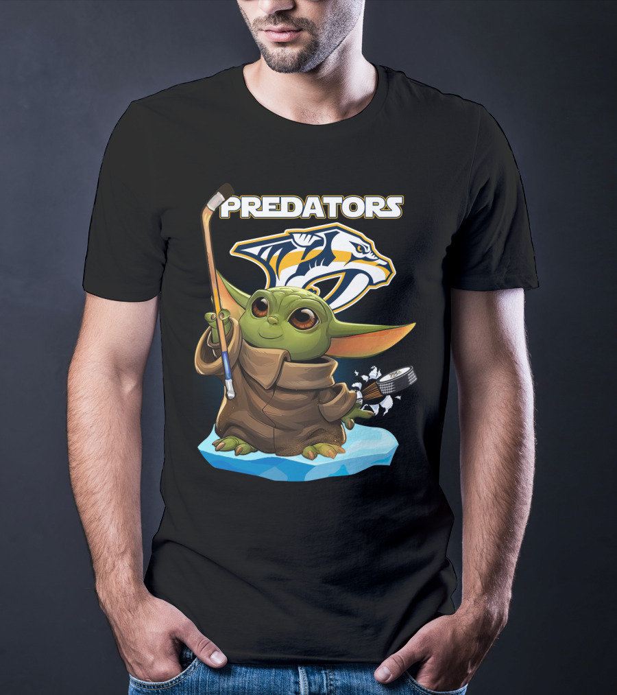 Nashville Predators Baby Yoda NHL Hockey Puck T-Shirt