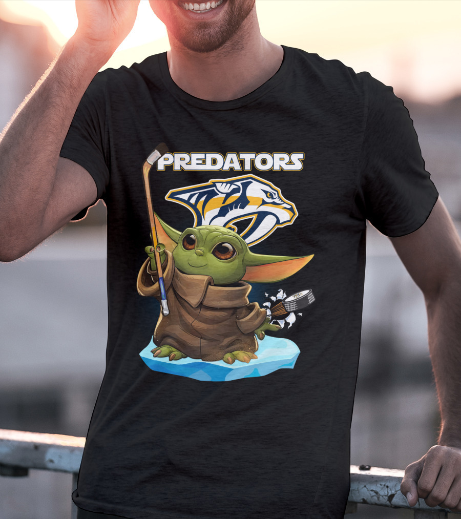 Nashville Predators Baby Yoda NHL Hockey Puck T-Shirt