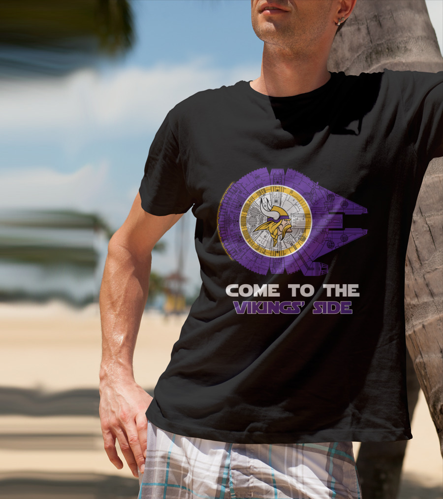 Come To The Vikings' Side Minnesota Vikings Millennium Falcon Nfl T-Shirt