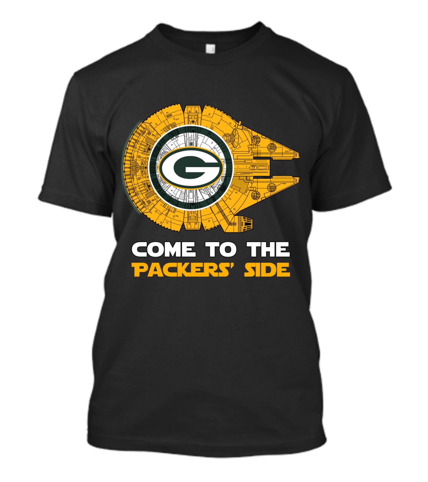 Come To The Packers' Side Green Bay Packers Millennium Falcon T-Shirt
