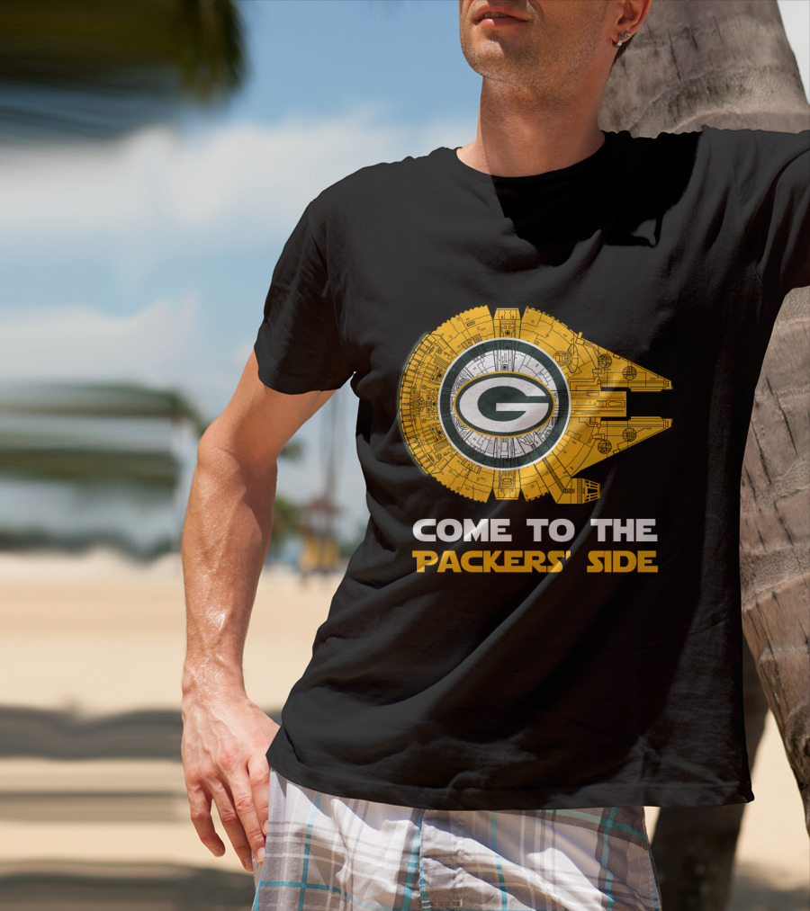 Come To The Packers' Side Green Bay Packers Millennium Falcon T-Shirt