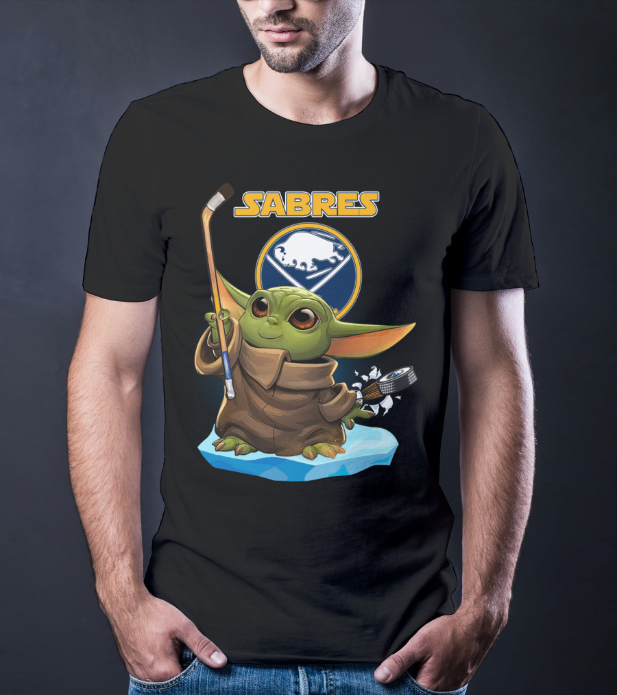 Sabres Baby Yoda Hockey Star Wars Crossover T-Shirt