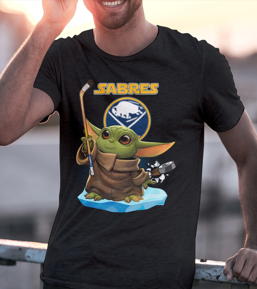 Sabres Baby Yoda Hockey Star Wars Crossover T-Shirt