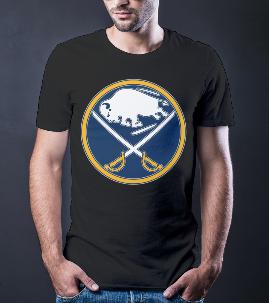 Buffalo Sabres Nhl Team Logo White Buffalo And Crossed Sabres T-Shirt