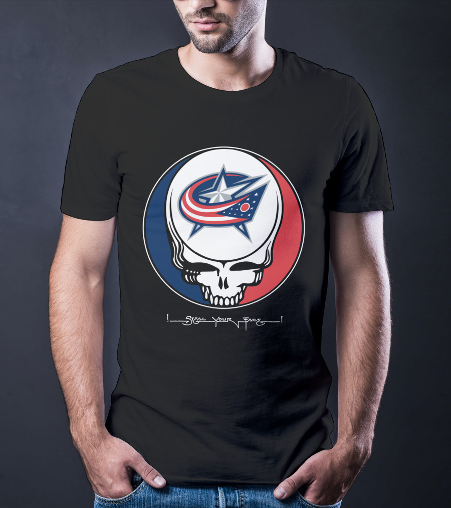 Steal Your Face Grateful Dead Columbus Blue Jackets T-Shirt