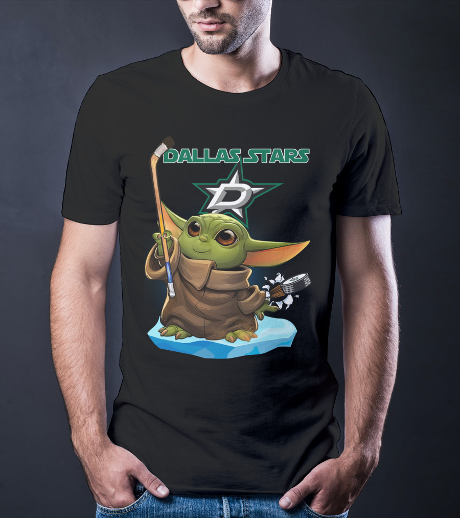 Baby Yoda Dallas Stars Hockey T-Shirt