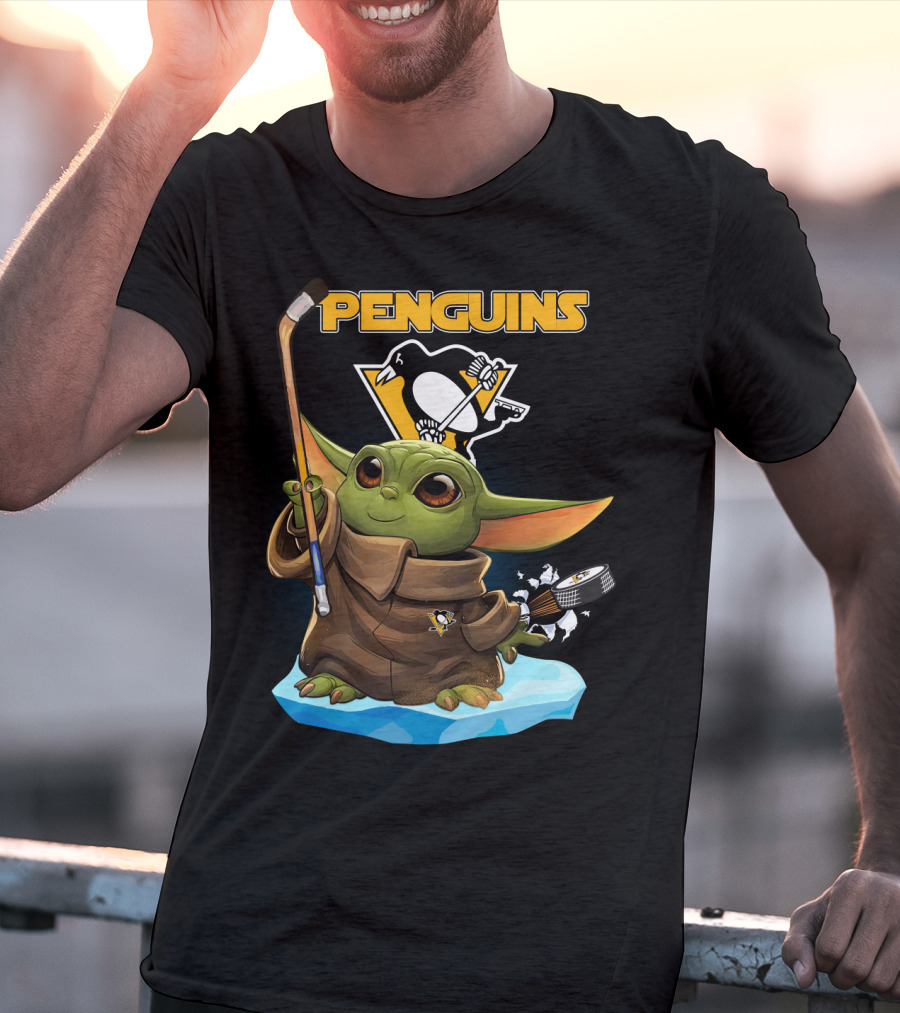 Baby Yoda Penguins Pittsburgh Hockey T-Shirt