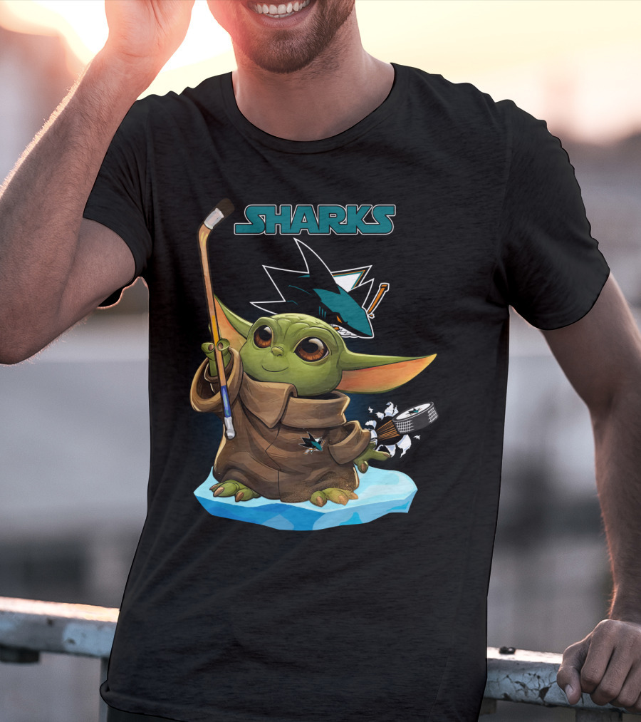 Baby Yoda Hockey San Jose Sharks T-Shirt