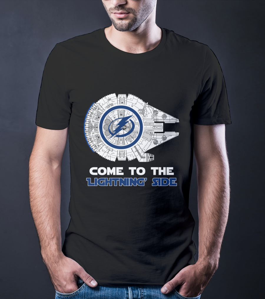 Come To The Lightning Side Tampa Bay Lightning Millennium Falcon T-Shirt