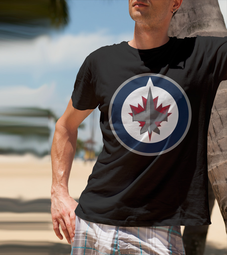 Winnipeg Jets Circle Logo With Jet And Maple Leaf T-Shirt
