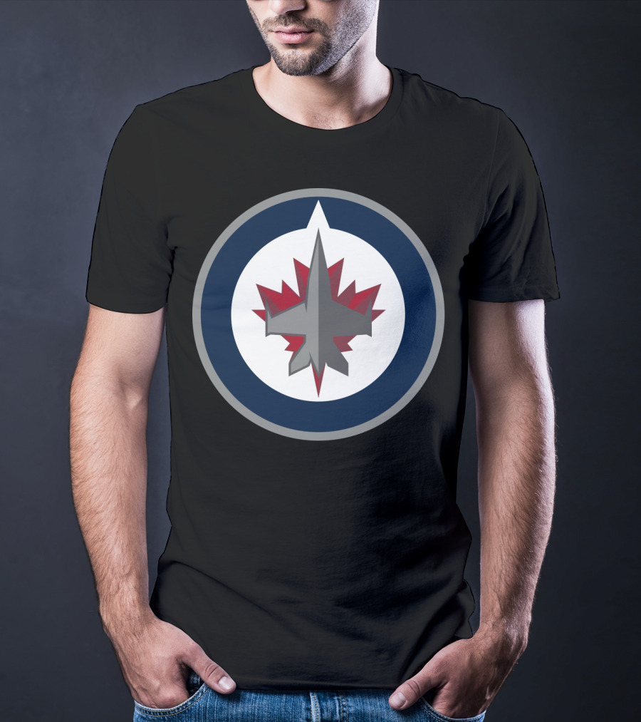 Winnipeg Jets Circle Logo With Jet And Maple Leaf T-Shirt