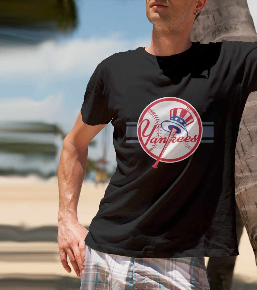 Yankees Patriotic Hat Baseball Emblem T-Shirt