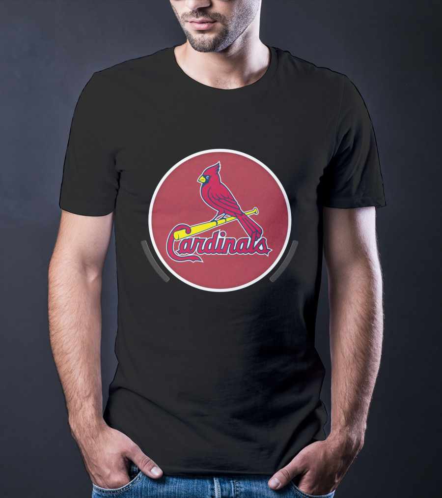 St Louis Cardinals Baseball Logo Red Bird Bat T-Shirt