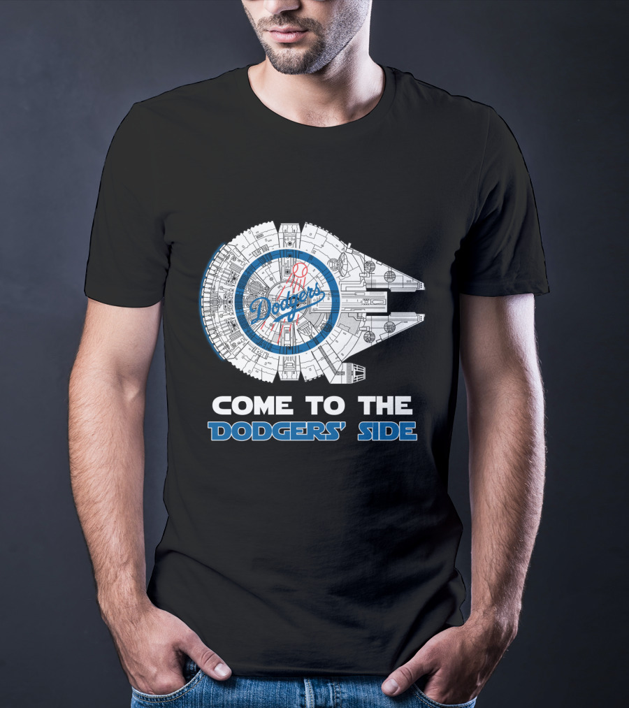 Los Angeles Dodgers Millennium Falcon Come To The Dodgers' Side T-Shirt
