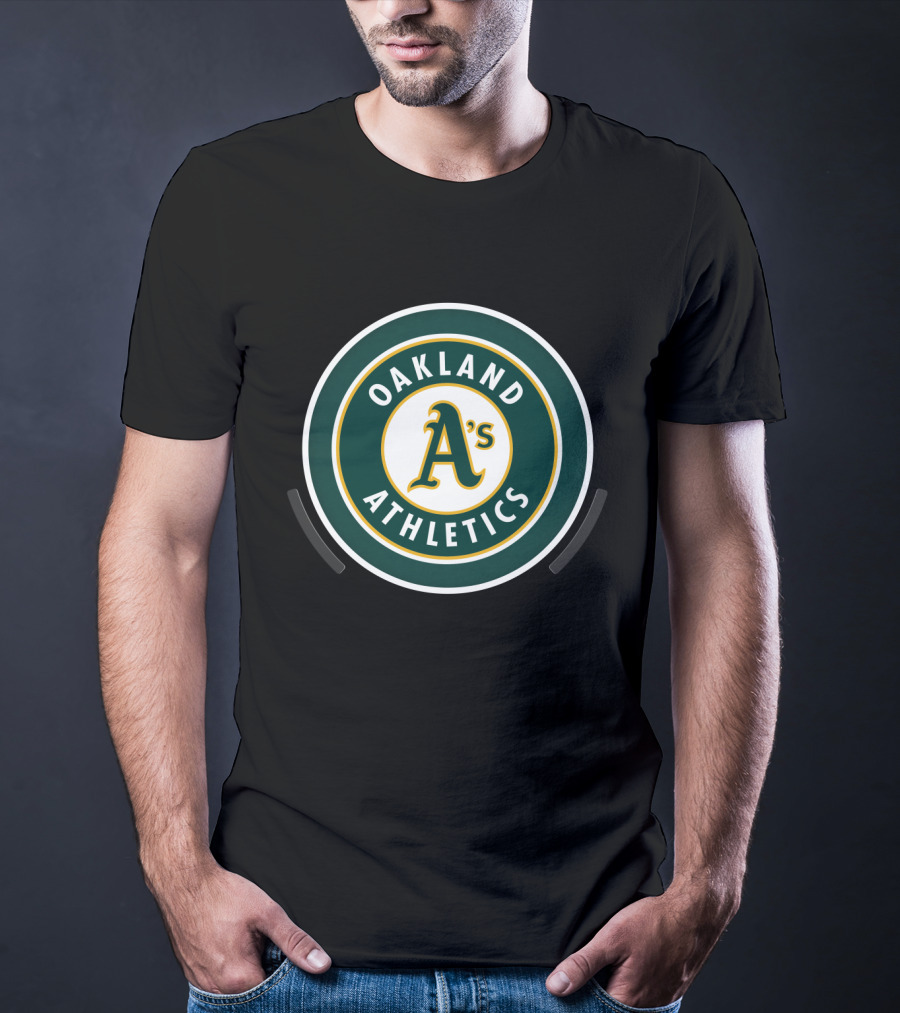 Oakland Athletics A's Logo Circle Green And Yellow T-Shirt