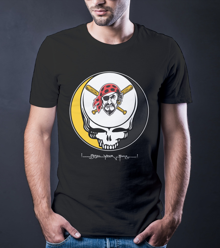Grateful Dead Steal Your Face Pittsburgh Pirates Skull T-Shirt