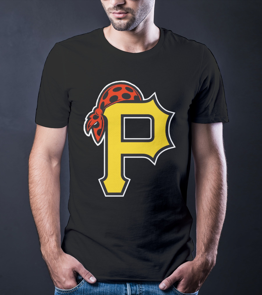 Pittsburgh Pirates Logo With Pirate Hat And Yellow P T-Shirt