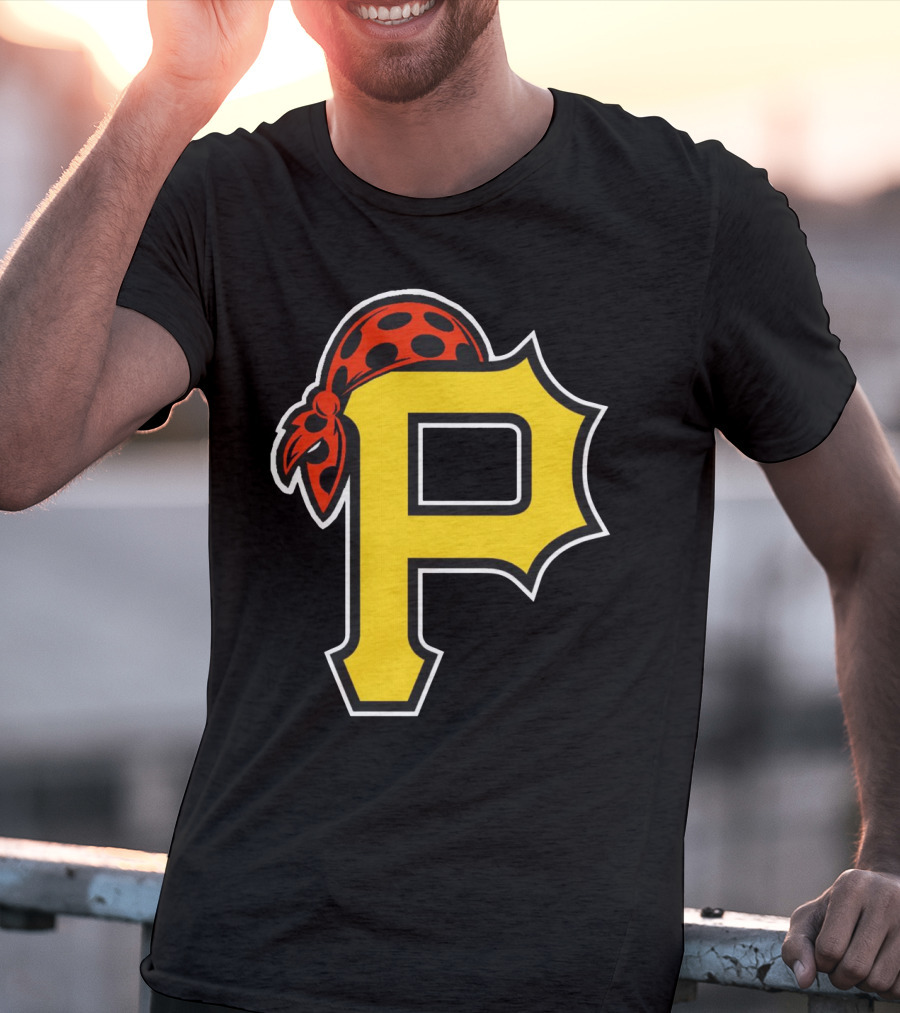 Pittsburgh Pirates Logo With Pirate Hat And Yellow P T-Shirt
